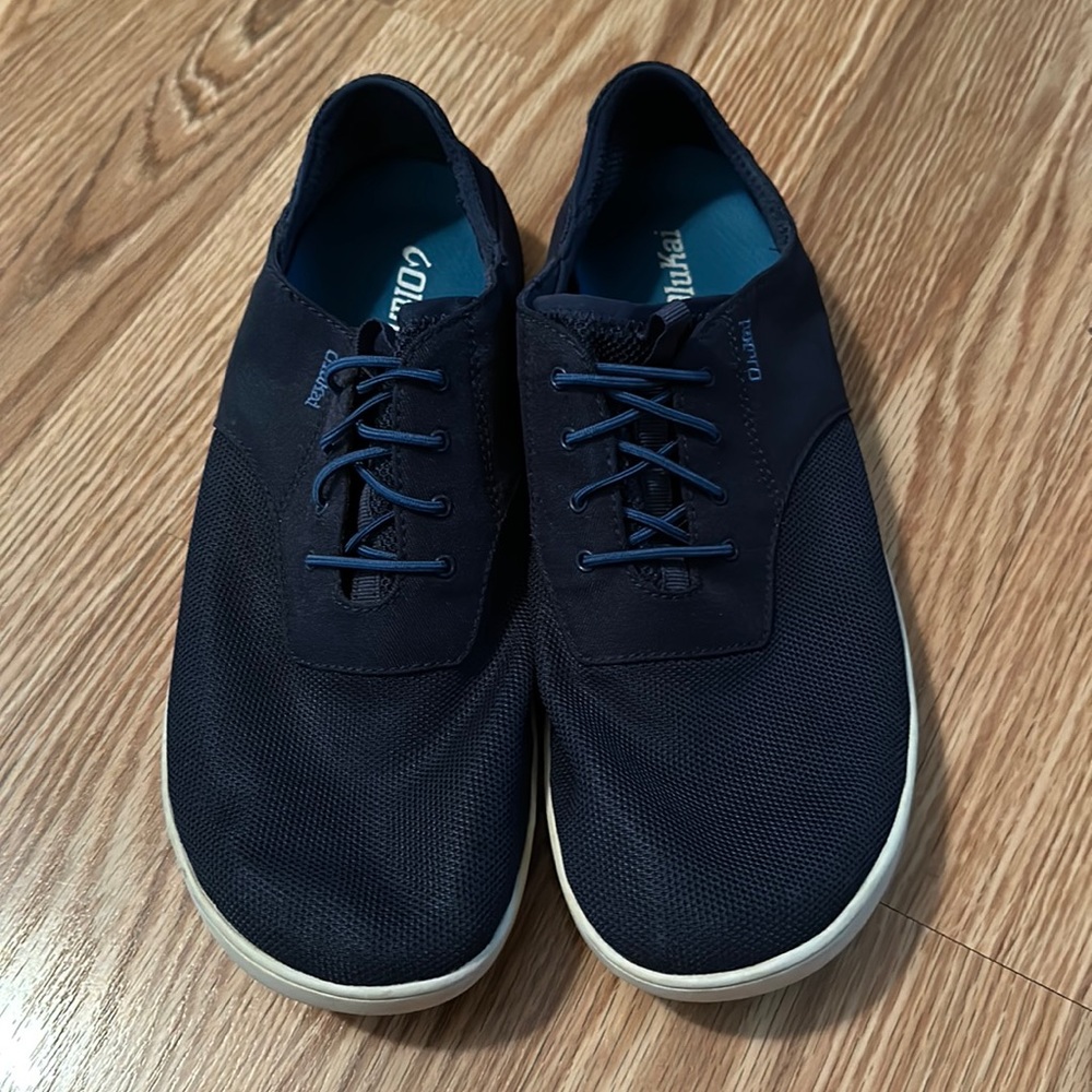 OLUKAI NOHEA MOKU BLUE MEN’S SLIP-ON SHOES SIZE 12 Amazing condition!